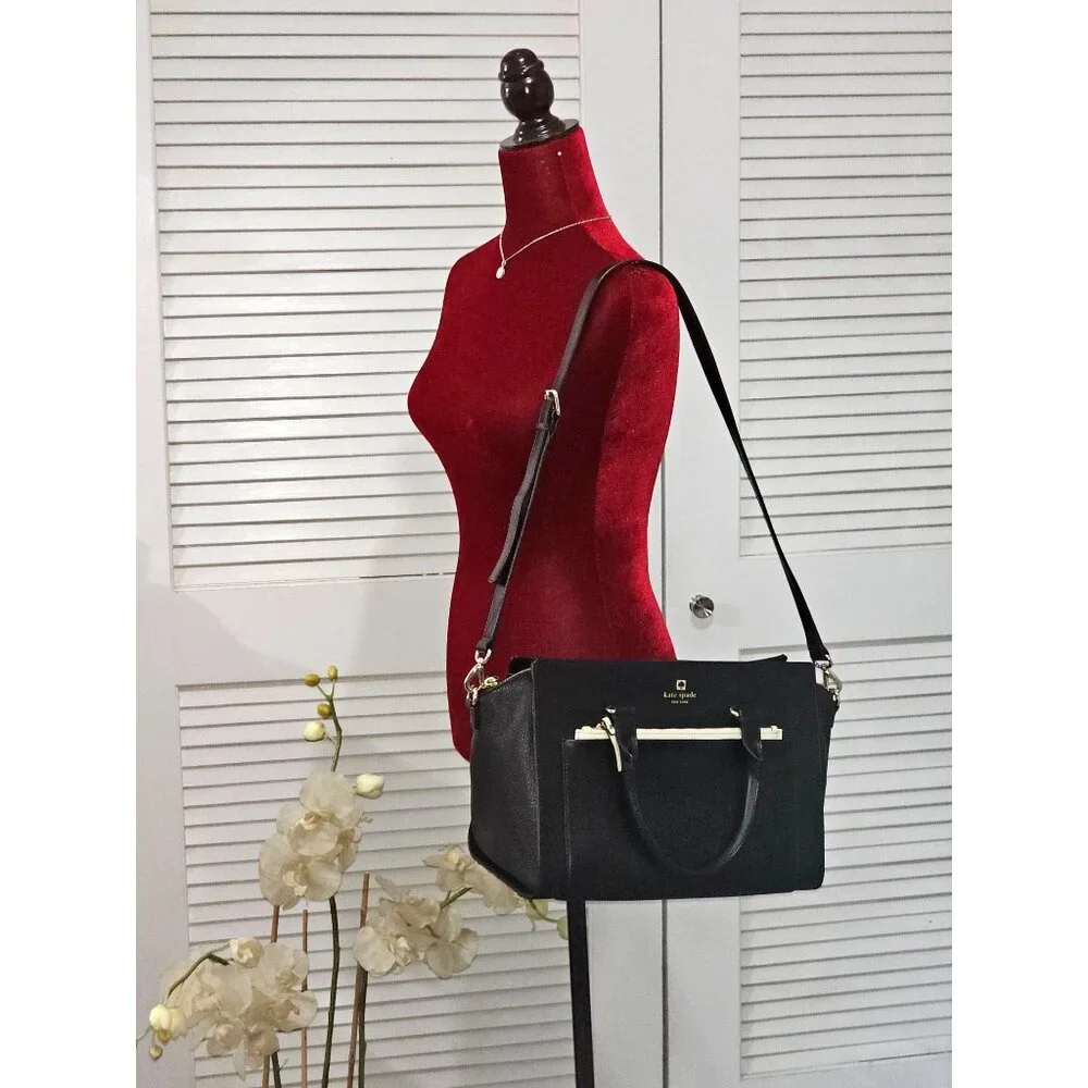 Kate Spade Women's Black Leather Mini Bernadine Hadley Street Satchel Handbag